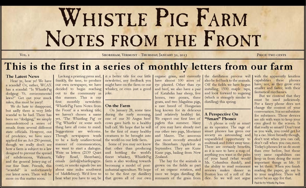 WhistlePig January 2013